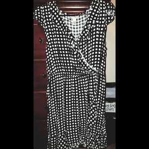 Black and White checkered Ruffle dress